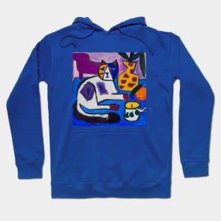 Colorful Cat Painting in the style of Henri Matisse Hoodie